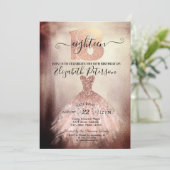 Invitation Chic Rose Gold Robe Confetti 18e anniversaire (Debout devant)