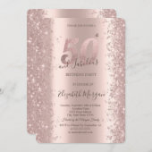 Invitation Chic Rose Gold Sparkle Diamonds 50e anniversaire (Devant / Derrière)