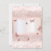 Invitation Chic Rose or gliterie robe papillon tiara (Dos)