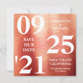 Invitation Chic Rose Or Métal Shimmer Moderne Enregistrer La  (Devant)