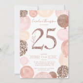Invitation Chic rose or parties scintillant ballon rose photo (Devant)