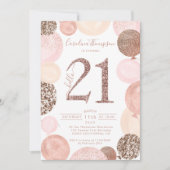 Invitation Chic rose or parties scintillant ballon rose photo (Devant)