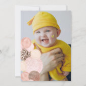 Invitation Chic rose or parties scintillant rose ballon photo (Dos)