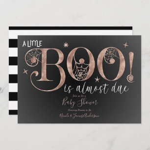 Invitation Chic Rose or rose BOO Baby shower élégant