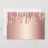 Invitation Chic Rose Parties scintillant de goutte d'or Maid (Dos)