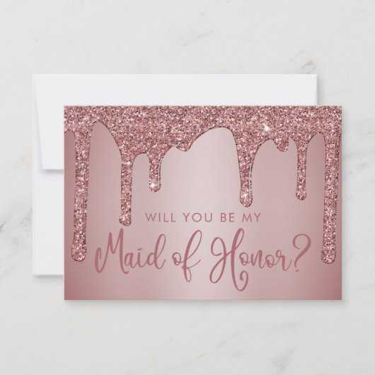 Invitation Chic Rose Parties scintillant or Drives Maid of H (Devant)