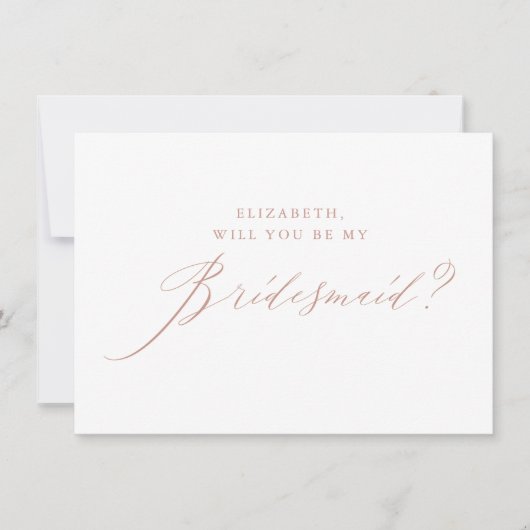 Invitation Chic Rose Parties scintillant or Script White Brid (Devant)