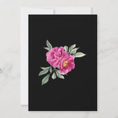 Invitation Chic rose Peony Floral Black 40e anniversaire (Dos)