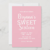 Invitation Chic rose Preppy Plaid Sweet 16 Anniversaire (Devant)
