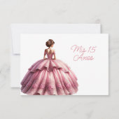 Invitation Chic Rose Princesse Quinceañera (Dos)