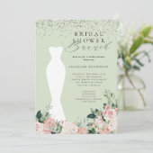 Invitation Chic rose rose Fête des mariées de robe de mariée  (Debout devant)