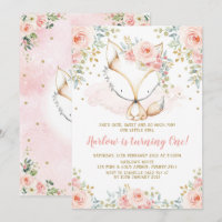 Chic Rose Rose Girl Fox Baby 1er anniversaire Wood