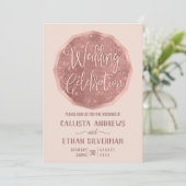 Invitation Chic Rose Rose Gold Parties scintillant Polygon Ge (Debout devant)