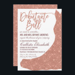 Invitation Chic Rose Rose or Parties scintillant robe Debutan<br><div class="desc">Cette invitation de luxe, pétillante et glamour Debutante Ball est le design parfait pour la jeune femme élégante et chic. Son design est composé d'une parties scintillant rose en or imitation robe de princesse de sirène sur un arrière - plan blanc simple avec typographie personnalisée en or rose. Sur le...</div>
