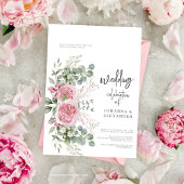Invitation Chic rose rose Peony Floral Elegance Mariage