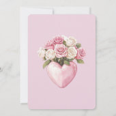 Invitation Chic Rose Rose Rose Rose Fête des mariées de coeur (Dos)