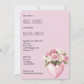 Invitation Chic Rose Rose Rose Rose Fête des mariées de coeur (Devant)