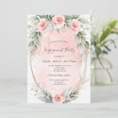 Invitation Chic rose Roses Gold Frame (Debout devant)