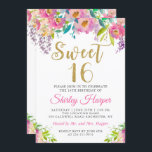 Invitation Chic rose Sweet sixteen floral 16 Anniversaire Pho<br><div class="desc">Chic rose Sweet sixteen floral 16 Anniversaire Photo Invitation</div>