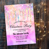 Invitation Chic rose violet licorne gouttes parties scintilla