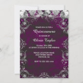 Invitation Chic rose violet parties scintillant fleurie robe (Dos)