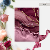 Invitation Chic Rouge Bourgogne, Berry Blue Floral Quinceañer