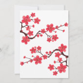 Invitation Chic rouge cerisier fleurs Sakura fête d'anniversa (Dos)