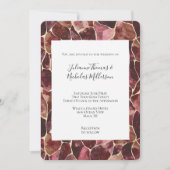 Invitation Chic rouge de Bourgogne Mariage Abstrait (Devant)