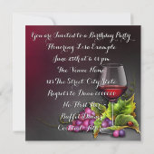 Invitation Chic Rouge Haut talons Rouge Vin Anniversaire (Dos)