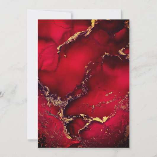 Invitation Chic rouge noir gouttes parties scintillant monogr (Dos)