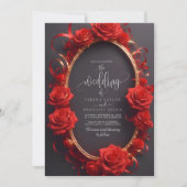 Invitation Chic rouge turc Rose or Frame Mariage (Devant)