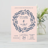 Invitation Chic rougissent et le mariage botanique de (Debout devant)