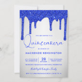 Invitation Chic Royal Bleu Parties scintillant Drives Silver (Devant)