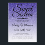Invitation Chic Royal Blue Parties scintillant Ombre Sweet 16<br><div class="desc">Une parties scintillant bleue glamour et chic faux à l'ombre design Sweet 16 anniversaire invitation. La parties scintillant bleue royale s'enfonce dans un arrière - plan blanc. Le texte "Sweet sixteen" en noir est défini dans un script moderne. Parfait invitation à la fête du 16e anniversaire pour un Sweet sixteen...</div>