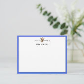 Invitation Chic Royal Blue Sloth Nursery Note Card (Debout devant)