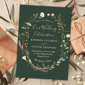 Invitation Chic Rustic Boho Fleur sauvage Forest Mariage vert