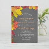 Invitation Chic Rustic Fall quitte Chalkboard Mariage (Debout devant)