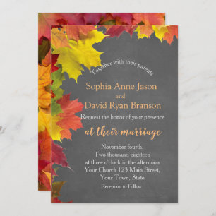Invitation Chic Rustic Fall quitte Chalkboard Mariage