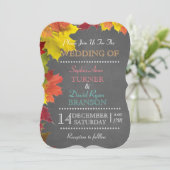 Invitation Chic Rustic Fall quitte Chalkboard Mariage Invitat (Debout devant)