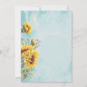 Invitation Chic Rustic Sunflowers Mariage bleu (Dos)