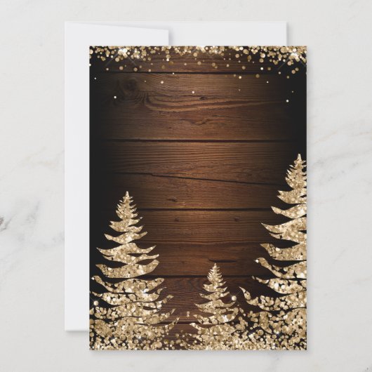 Invitation Chic RusticWood Parties scintillant Christmas Tree (Dos)