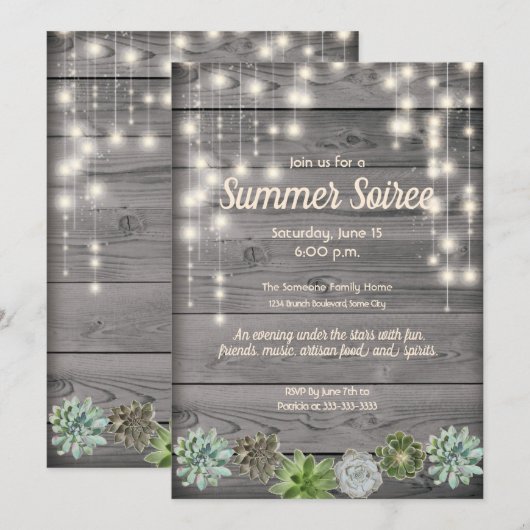 Invitation Chic Rustique (Devant / Derrière)