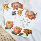 Invitation Chic Rustique Floral QR Code Rsvp Mariage