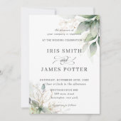Invitation Chic Rustique Mariage de feuillage feuillus (Devant)