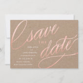 Invitation Chic Rustique Rose Gold Save the Dates | Rose Gold (Devant)