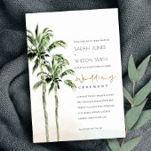Invitation Chic Rustique Tropical Beach Palm Trees Mariage