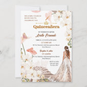 Invitation Chic Sage & Blush Floral Quinceañera (Devant)
