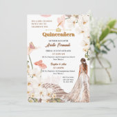 Invitation Chic Sage & Blush Floral Quinceañera (Debout devant)