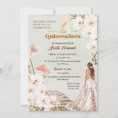 Invitation Chic Sage & Blush Floral Quinceañera (Devant)