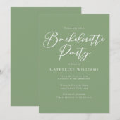 Invitation Chic Sage Green Bachelorette Party (Devant / Derrière)